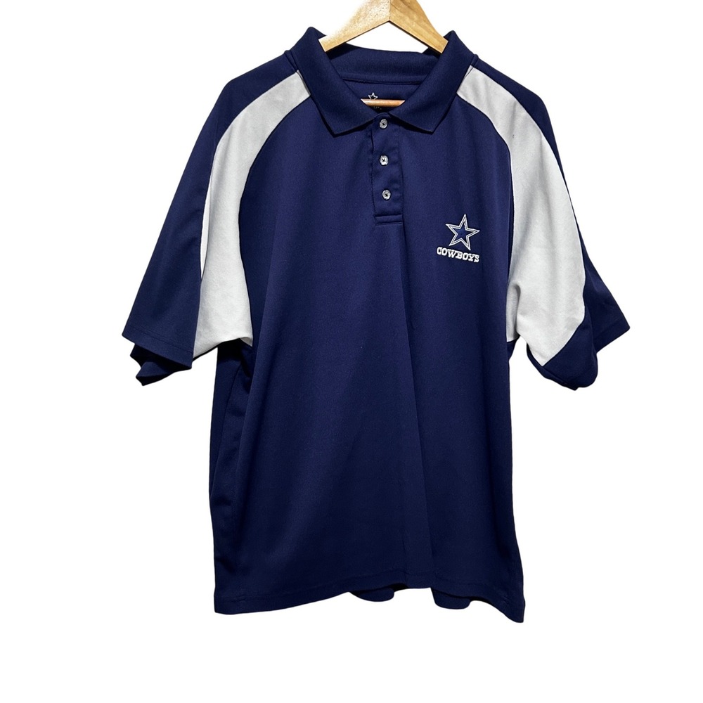 Dallas Cowboys NFL Mens Sporty Blokecore Polo Shirt XL Navy Embroidered Logo